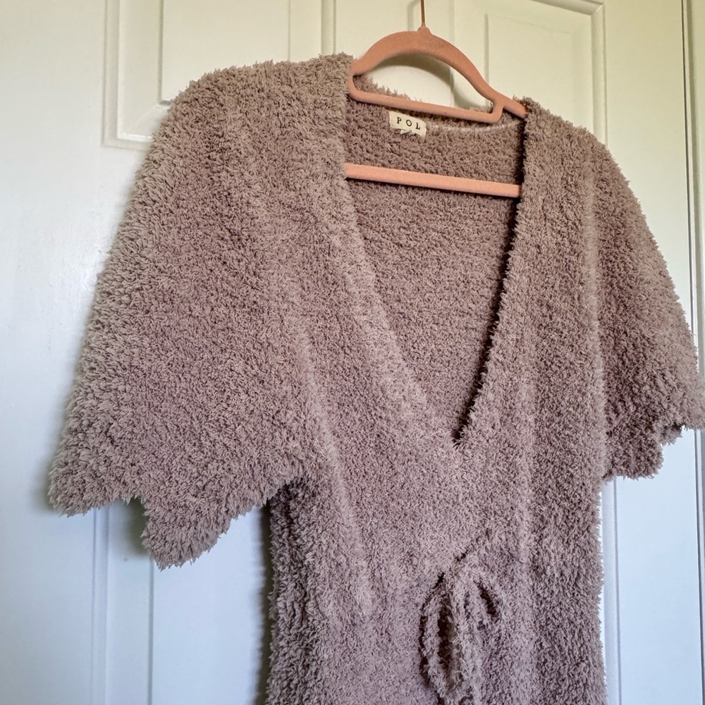 POL Fleece Soft Maxi Dress in Light Taupe Size Small New - Picture 3 of 16